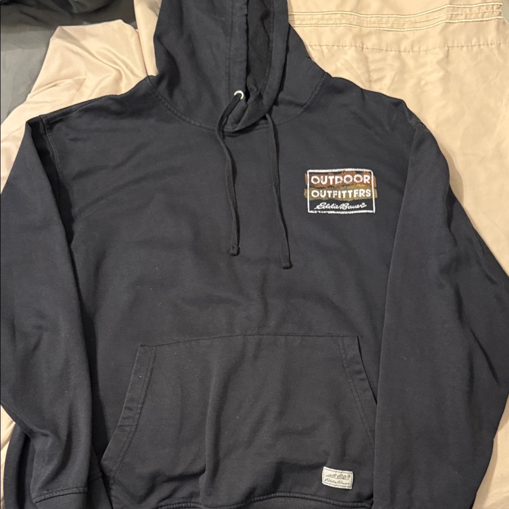 Eddie Bauer Navy Hoodie with Logo Patch